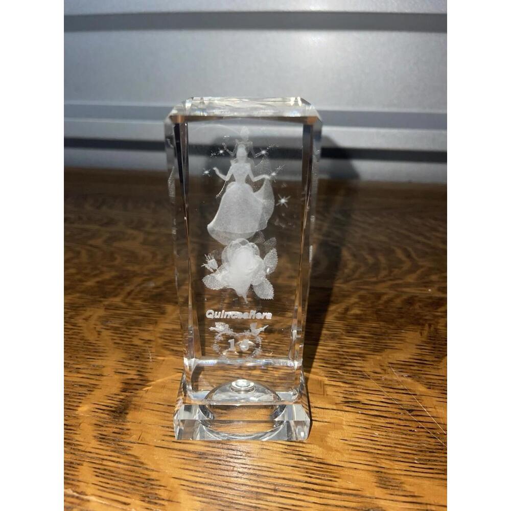 Heavy Quinceanera Decorative Glass Crystal with 3D Image
